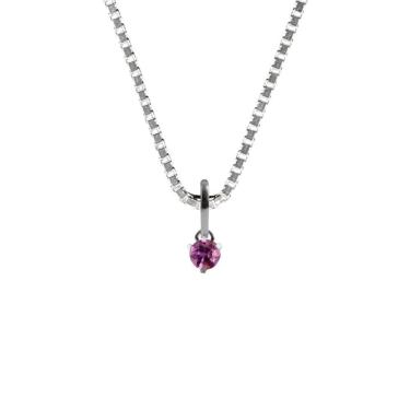 Imagem de Colar 60Cm Prata 925 Ponto Luz Ametista Natural Verdadeira