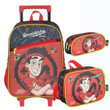 Imagem de Kit Mochila Rodinhas ENALDINHO Luxcel IC42222 Vermelho-Unissex
