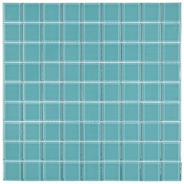 Imagem de Kit 1m² Pastilha de Vidro Cristal 29cm X 29cm Verde Médio