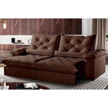 Imagem de Sofá Retrátil e Reclinável 220m Veneza Pillow com 20cm Fibra Siliconad