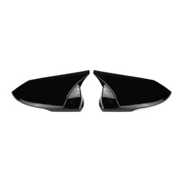 Imagem de Retrovisor do carro espelho lateral capa Compatível com hyundai elantra 2021-2023 asa tampa exterior adesivo porta vista traseira caso guarnição de fibra de carbono(Black)