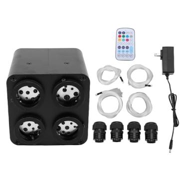 Imagem de ZJchao Kit de Luz de Teto de Fibra óptica para Carro 36W RGB APP Controle Remoto Starlight Headliner Ativado por Som Com 4 Portas 1200pcs Fibras para Carros Home Theater KTV Clubs (plugue americano)