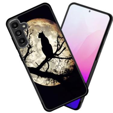 Imagem de smauncucn Capa para Galaxy S25 FE, fina, antiarranhões, bordas antiderrapantes, à prova de choque, TPU para Samsung Galaxy S25 FE 6,7 polegadas 2025, gato e lua