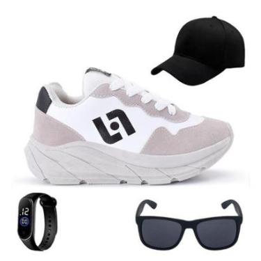 Imagem de Tênis Infantil Masculino Jogger Casual Camurça + Bone Oculos Relogio-Masculino