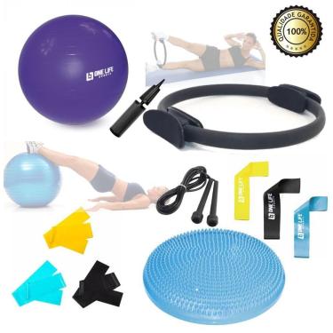 Imagem de Kit Yoga Pilates C 11 Itens Bola Thera Band Mini Band Corda