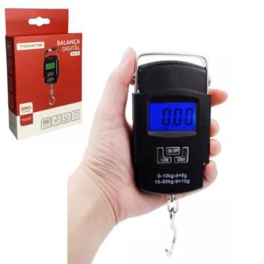 Imagem de Balança Doméstica Digital Mão Pesa Mala Bolsa Bagagem Até 50 Kg - Toma