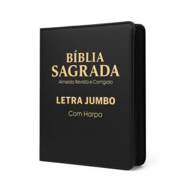Imagem de Bíblia Sagrada Letra Jumbo - Ziper Agenda - Preta - C/ Harpa - Revista