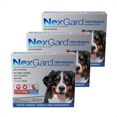 Imagem de 3 Nexgard 25 A 50kg Antipulgas E Carrapatos Total 9 Comprim. - Boehrin