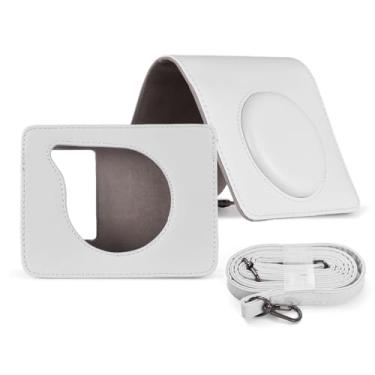 Imagem de aqxreight Estojo Portátil para Câmera para C300R e Take/Attempt 3 Bolsa de Transporte de Couro PU Com Alça, Fecho Magnético e Capa Removível para Fácil Acesso e Proteção Durante Todo o Dia (Branco)