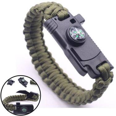 Imagem de Pulseira Esportiva Sobrevivência Pontas de corte bússola Apito - Luate