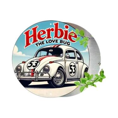 Imagem de Placa De Metal Vintage Herbie the Love Bug, Arte De Parede Retrô De Ca