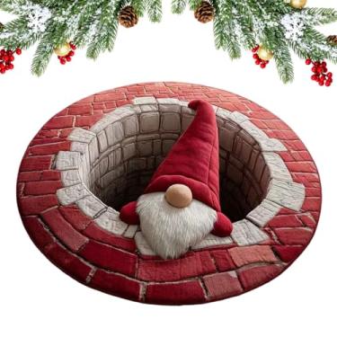 Imagem de Tapete 3D de Natal - Decoração de cozinha de Natal, tapetes de ilusão de ótica de Natal - para entrada externa, chão, pátio, casa, exterior, quarto, sala de estar, cozinha, varanda, interior