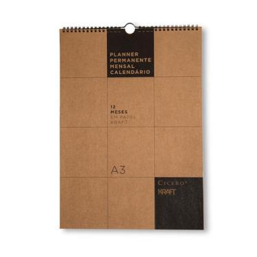 Imagem de Planner Permanente Calendário de Parede Mensal Kraft - Cicero