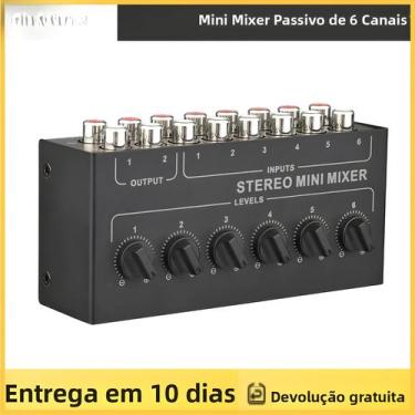 Imagem de Mini Mixer De Áudio Estéreo Portátil De 6 Canais RCA, Distribuidor Est