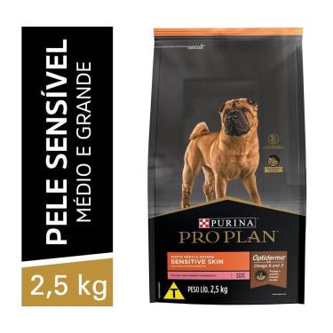 Imagem de Ração Pro Plan Pele Sensível Cães Adultos Médios e Grandes 2,5kg