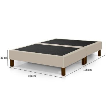 Imagem de Base Box Madri Bipartido 1,58 X 1,98 Queen Size Klm Móveis Areia