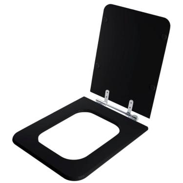 Imagem de Assento Sanitário Square Preto Para Vaso Incepa