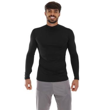 Imagem de Camisa Segunda Pele UV Preta Frishop Proteção Térmica Manga Longa-Masculino