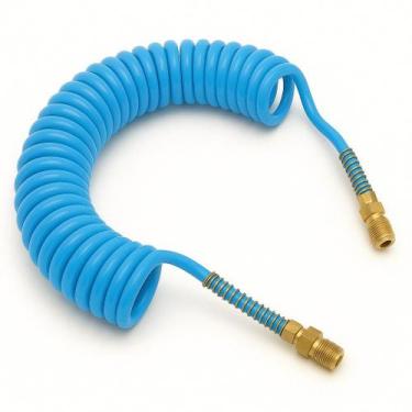 Imagem de Mangueira Espiral PU 3,5m x 8mm Azul com Terminais Macho 1/4 - AF Auto