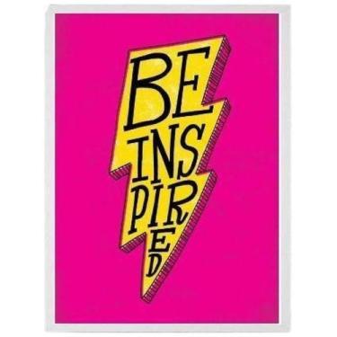 Imagem de Quadro Decorativo Raio Be Inspired 45X34Cm - Madeira Branca - Quadros 