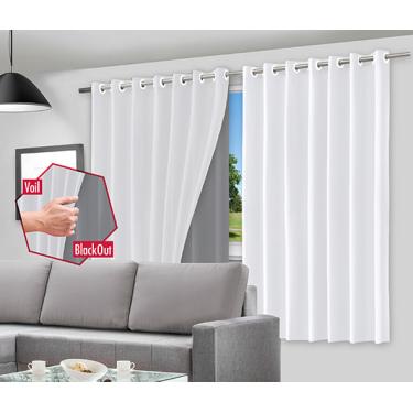 Imagem de Blackout para Varão Dupla Face 280x180cm Ilhós Vida Pratika Branco