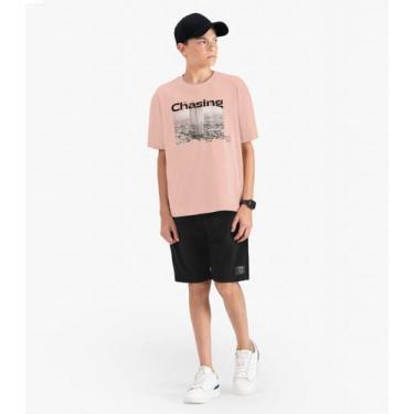 Imagem de Camiseta Juvenil Masculina em Meia Malha Minty Rosa, 14, Rosa
