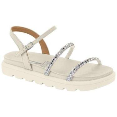 Imagem de Sandália Feminina Vizzano Papete Tratorada Strass 6459.123 Branco Off 37-Feminino