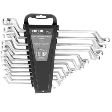 Imagem de Jogo de Chaves Estrela 12 pçs 6 à 32 mm CrV R010262 - Riosul Tools