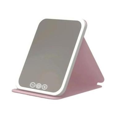 Imagem de Espelho De Maquiagem LED Em 3 Cores, Recarregável via USB, Dimmer Touc