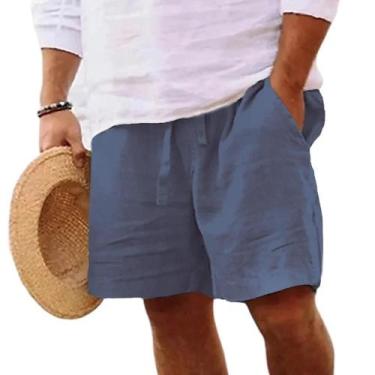 Imagem de Shorts Masculinos Leves E Respiráveis Para Praia E Corrida, Cor Sólida