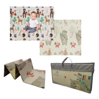 Imagem de Tapete de Atividades Bebê Dobrável Dupla Face Infantil Tatame 200X150 