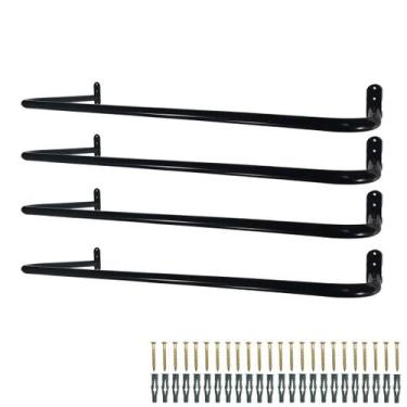 Imagem de 4 Araras Fixador De Parede 80cm Formato Cabideiro Da Roupas Aço Alta R