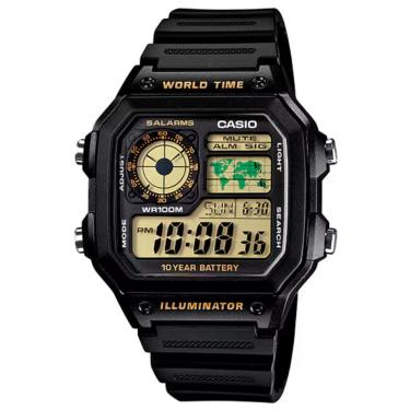 Imagem de Relógio Casio Standard Ae-1200wh-1bvdf World Time Bateria 10 Anos