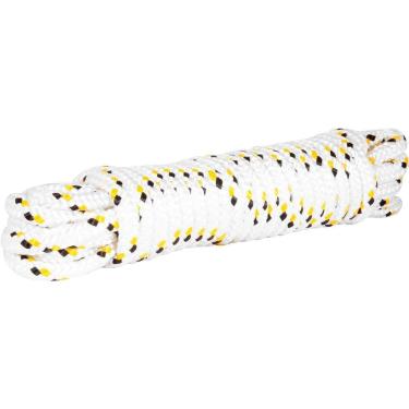 Imagem de Corda Multifilamento Trançada 12,0 Mm X 10 M, Branca Detalhes Em Preto Amarelo, Cartela, Vonder