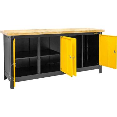 Imagem de Bancada Fechada Com Tampo De Madeira E 4 Portas, 2.000 Mm X 920 Mm X 600 Mm Vonder