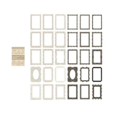 Imagem de Adesivos Vintage Em Renda Preta E Branca 30pcs DIY Para Diário, Colage