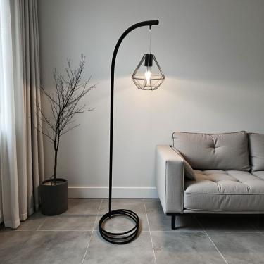 Imagem de Luminária de Chão Alexa Abajur de Piso Moderno Metal Cúpula Diamante Aramada