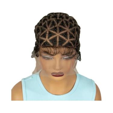 Imagem de Peruca De Tranças Box Braid Sem Nós Para Mulheres Negras, Com Touca De