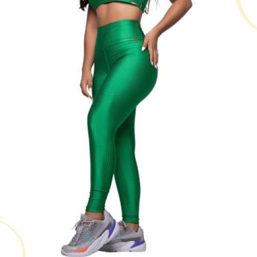Imagem de Legging Fitness Malha Trilobal Canelada Feminina Academia - C&M Fitnes