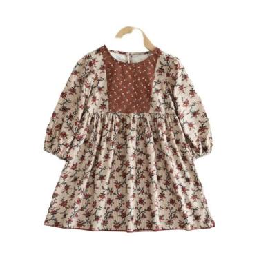 Imagem de Vestido Casual Floral Para Meninas, Roupas De Princesa Para Crianças D