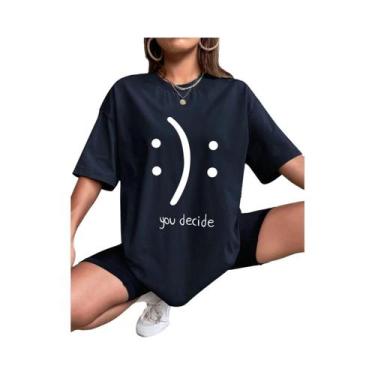 Imagem de Camiseta Casual Feminina De Algodão Com Estampa Harajuku, Estilo Hip H