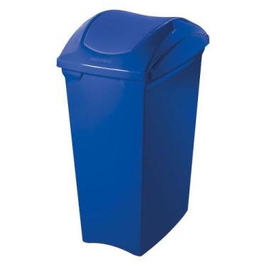Imagem de Lixeira Plástica com Tampa Basculante Azul 40L Casablanca Sanremo