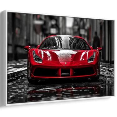 Imagem de Quadro decorativo Carro Veloz em Noite de Chuva Urbana - Art Canvas, 6