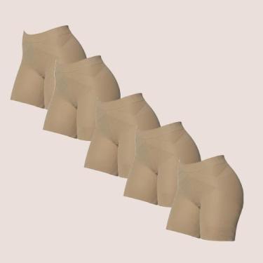 Imagem de 5 Shorts Modelador Diminui Barriga Sem Costuras Laterais - Selene, Beg