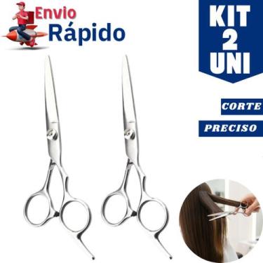 Imagem de Kit 2 Tesoura Cabelereiro Profissional 6 Cabelo Salão de Beleza Precis
