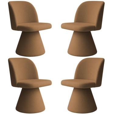 Imagem de Kit 04 Cadeiras De Jantar Giratória Liz Bouclé Terracota - Nexta Casa