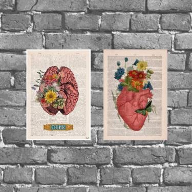 Imagem de Kit 2 Placas Cérebro E Coração 18x27cm