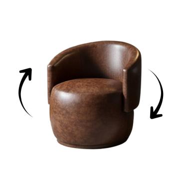 Imagem de Poltrona Giratória Decorativa Sala Estar Orgânica Beatriz Corino Wisk - Montanaris Decor