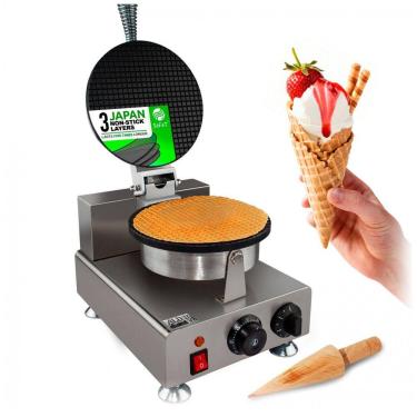 Imagem de Máquina de Casquinha de Sorvete ALDKitchen Prata Antiaderente 20 cm 1200W 110V