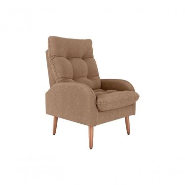 Imagem de Poltrona Decorativa Nantes Tecido Marrom Matrix